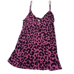 PINK Victoria's Secret Camisole Womens Small Pink Good Leopard Print Y2K flaw